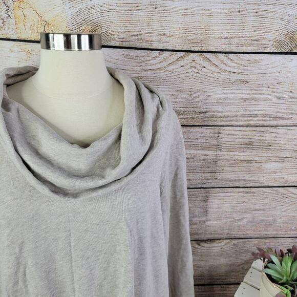 Lands End Cowl Neck Sweatshirt Top Tan Size 1X - Picture 2 of 6